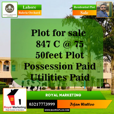 Residential Plot for Sale in Bahria Orchard, Lahore - (BP-143030)