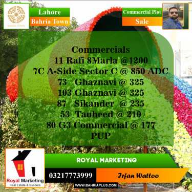 Commercial Plot for Sale in Bahria Town, Lahore - (BP-143033)