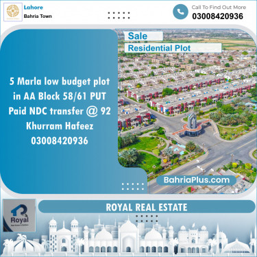 Residential Plot for Sale in Bahria Town, Lahore - (BP-143044)