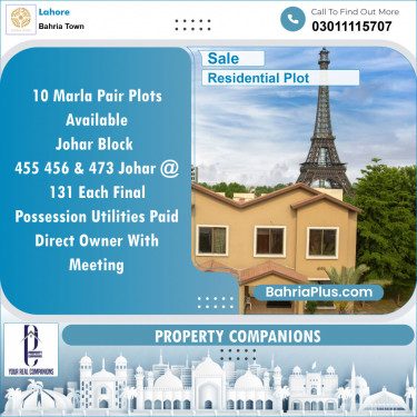 Residential Plot for Sale in Bahria Town, Lahore - (BP-143055)