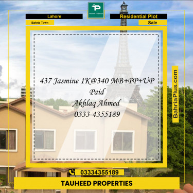 Residential Plot for Sale in Bahria Town, Lahore - (BP-143068)