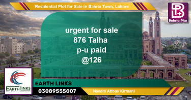 Residential Plot for Sale in Bahria Town, Lahore - (BP-143073)