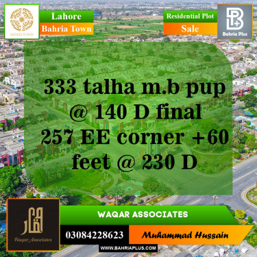 Residential Plot for Sale in Bahria Town, Lahore - (BP-143151)