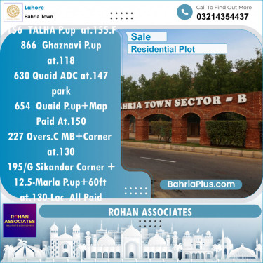 Residential Plot for Sale in Bahria Town, Lahore - (BP-143165)