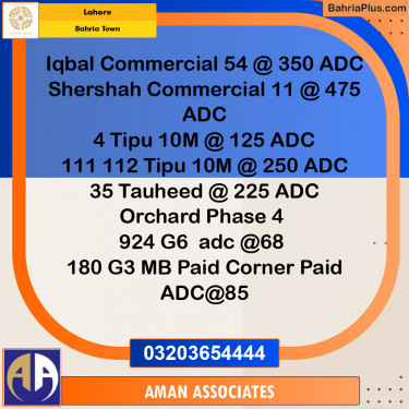 Commercial Plot for Sale in Sector E - Iqbal Commercial -  Bahria Town, Lahore - (BP-143287)