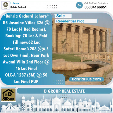 Residential Plot for Sale in Phase 4 - G5 Block -  Bahria Orchard, Lahore - (BP-143326)