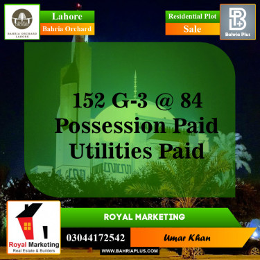 Residential Plot for Sale in Bahria Orchard, Lahore - (BP-143370)