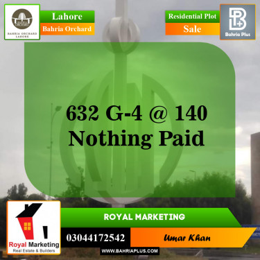Residential Plot for Sale in Bahria Orchard, Lahore - (BP-143373)