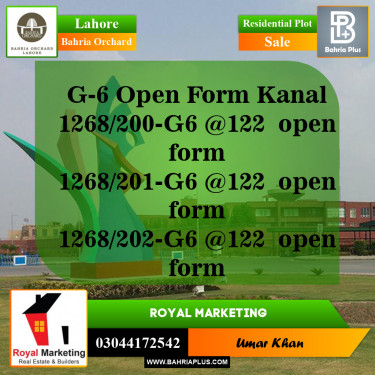 Residential Plot for Sale in Bahria Orchard, Lahore - (BP-143374)