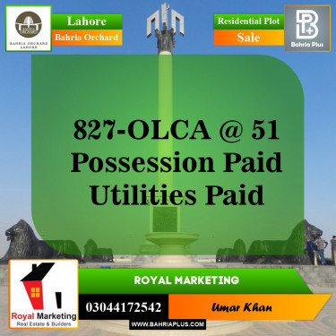 Residential Plot for Sale in Bahria Orchard, Lahore - (BP-143381)