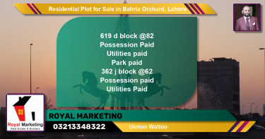 Residential Plot for Sale in Phase 2 - D Block -  Bahria Orchard, Lahore - (BP-143439)