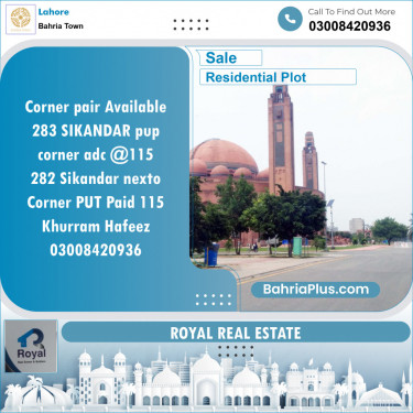 Residential Plot for Sale in Bahria Town, Lahore - (BP-143473)