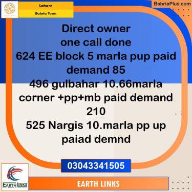 Residential Plot for Sale in Bahria Town, Lahore - (BP-143551)