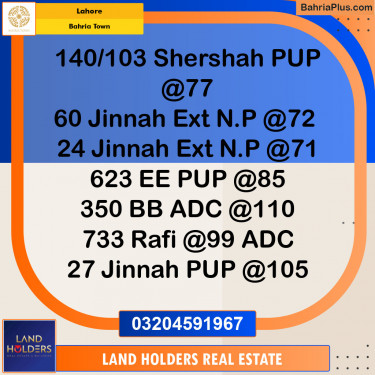 Residential Plot for Sale in Bahria Town, Lahore - (BP-143552)