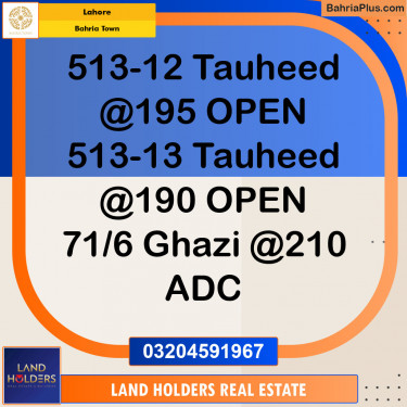 Residential Plot for Sale in Bahria Town, Lahore - (BP-143563)