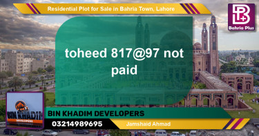 Residential Plot for Sale in Bahria Town, Lahore - (BP-143594)