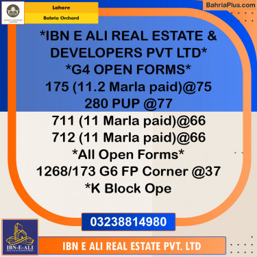Residential Plot for Sale in Bahria Orchard, Lahore - (BP-143600)