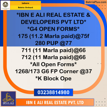 Residential Plot for Sale in Bahria Orchard, Lahore - (BP-143607)