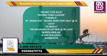 Residential Plot for Sale in Bahria Town, Lahore - (BP-143641)