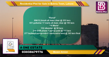 Residential Plot for Sale in Bahria Town, Lahore - (BP-143644)