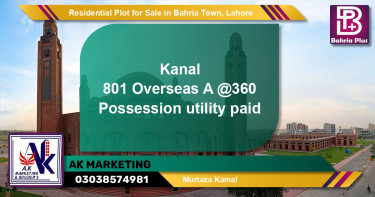 Residential Plot for Sale in Bahria Town, Lahore - (BP-143728)