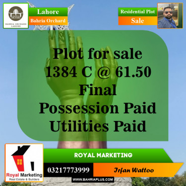 Residential Plot for Sale in Bahria Orchard, Lahore - (BP-143778)