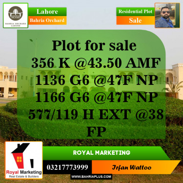 Residential Plot for Sale in Bahria Orchard, Lahore - (BP-143782)