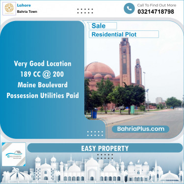 Residential Plot for Sale in Bahria Town, Lahore - (BP-143791)
