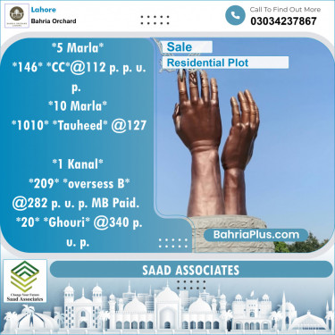Residential Plot for Sale in Sector D - CC Block -  Bahria Town, Lahore - (BP-143810)