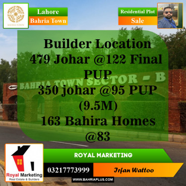 Residential Plot for Sale in Bahria Town, Lahore - (BP-143936)