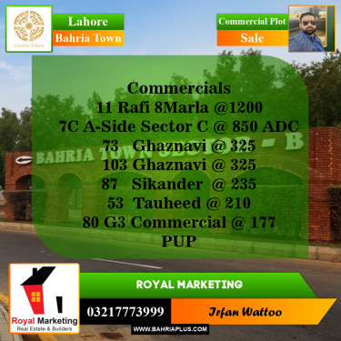 Commercial Plot for Sale in Bahria Town, Lahore - (BP-143943)