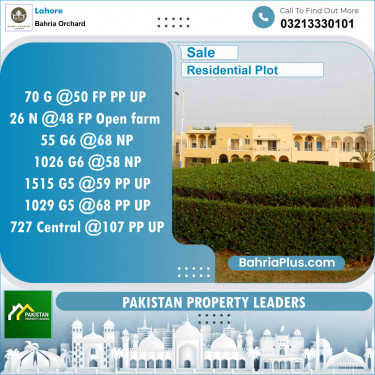 Residential Plot for Sale in Bahria Orchard, Lahore - (BP-143949)