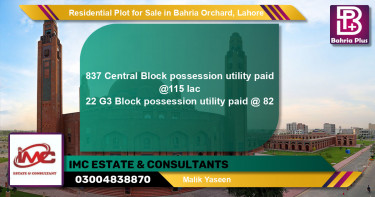 Residential Plot for Sale in Phase 1 - Central District -  Bahria Orchard, Lahore - (BP-143957)