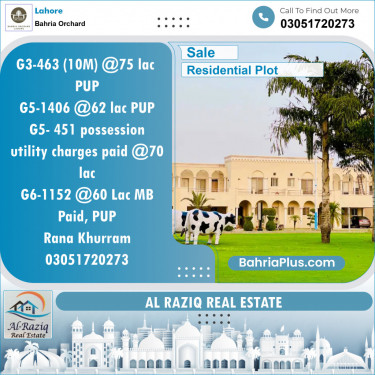 Residential Plot for Sale in Phase 4 - G3 Block -  Bahria Orchard, Lahore - (BP-144099)