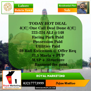 Residential Plot for Sale in Bahria Town, Lahore - (BP-144126)