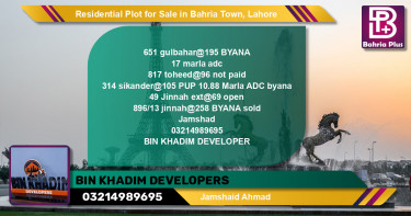 Residential Plot for Sale in Bahria Town, Lahore - (BP-144224)