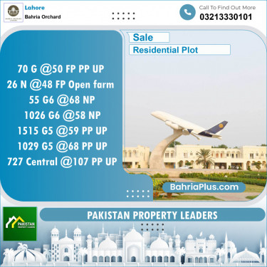 Residential Plot for Sale in Bahria Orchard, Lahore - (BP-144252)