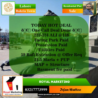 Residential Plot for Sale in Bahria Town, Lahore - (BP-144303)
