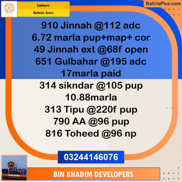 Residential Plot for Sale in Bahria Town, Lahore - (BP-144330)