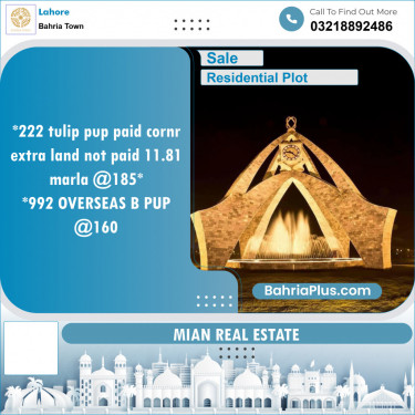 Residential Plot for Sale in Bahria Town, Lahore - (BP-144407)