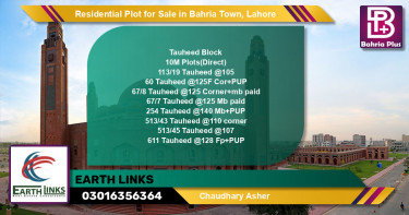 Residential Plot for Sale in Bahria Town, Lahore - (BP-144424)