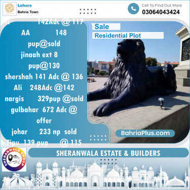 Residential Plot for Sale in Bahria Town, Lahore - (BP-144445)
