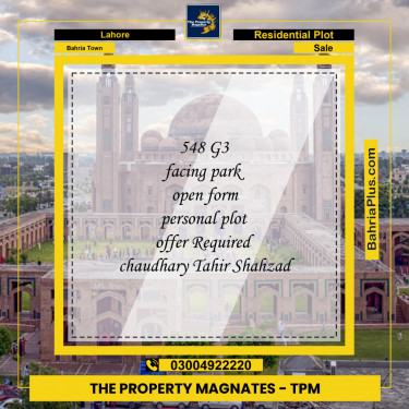 Residential Plot for Sale in Bahria Town, Lahore - (BP-144492)