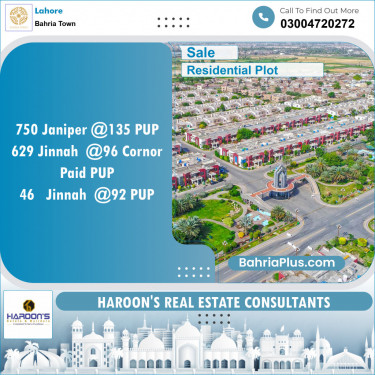 Residential Plot for Sale in Bahria Town, Lahore - (BP-144500)