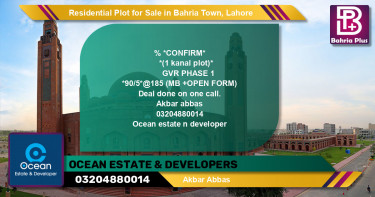 Residential Plot for Sale in Bahria Town, Lahore - (BP-144577)
