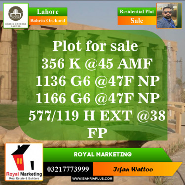 Residential Plot for Sale in Bahria Orchard, Lahore - (BP-144700)
