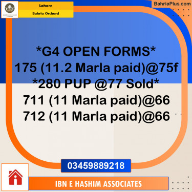 Residential Plot for Sale in Phase 4 - G4 Block -  Bahria Orchard, Lahore - (BP-144708)