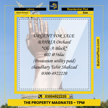 Residential Plot for Sale in Bahria Orchard, Lahore - (BP-144800)