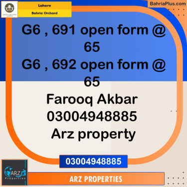 Residential Plot for Sale in Bahria Orchard, Lahore - (BP-144832)