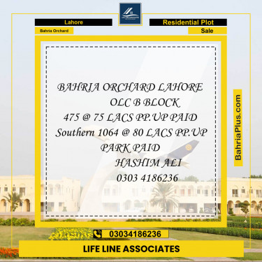 Residential Plot for Sale in Bahria Orchard, Lahore - (BP-144836)